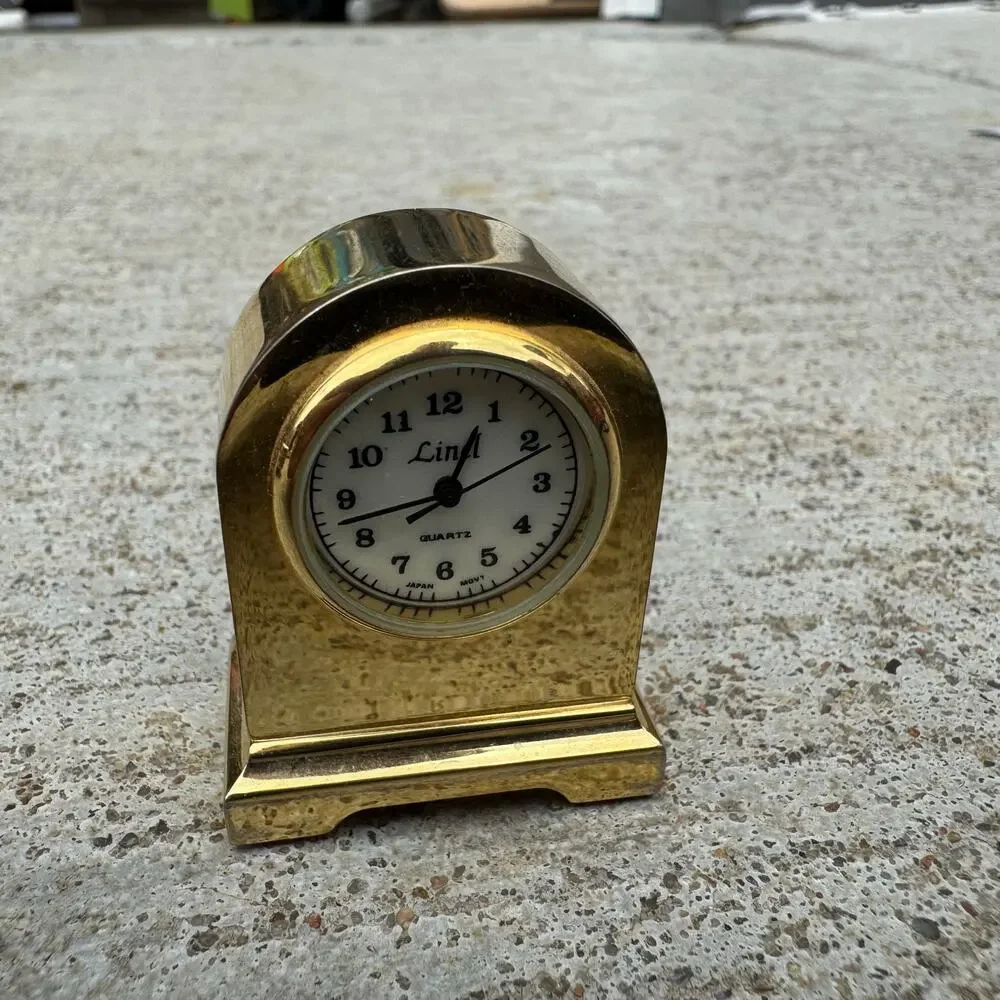 Vintage Miniature Linel Desk Clock Quartz Japan Mantle Clock Style